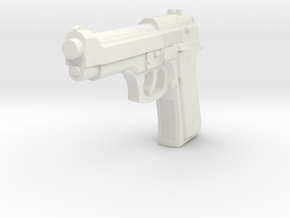 1:3 Miniature Beretta M9 Semi-Automatic Pistol in White Natural Versatile Plastic