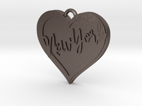 I love New York Pendant 1 in Polished Bronzed-Silver Steel