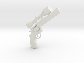 1:6 Miniature Dan Wesson 8 In Pistol in White Natural Versatile Plastic