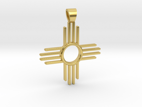 Zia's Sun [pendant] in Polished Brass