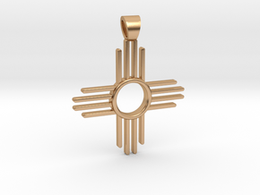 Zia's Sun [pendant] in Polished Bronze