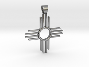 Zia's Sun [pendant] in Polished Silver