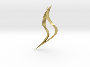 Tusk Earring (Right) in Natural Brass