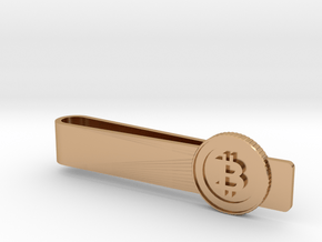 Bitcoin Coin Tie Bar in Polished Bronze