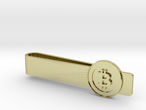 Bitcoin Coin Tie Bar in 18k Gold Plated Brass
