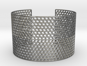 Mesh Grid Cuff in Polished Silver