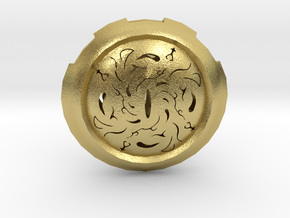 Hollow Eye Medallion  in Natural Brass
