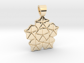 Golden ratio tiling - Lotus [pendant] in 14k Gold Plated Brass