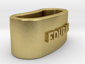 EDURNE 3D Napkin Ring with lauburu in Natural Brass