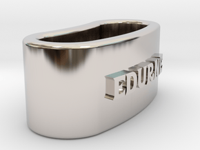 EDURNE 3D Napkin Ring with lauburu in Rhodium Plated Brass