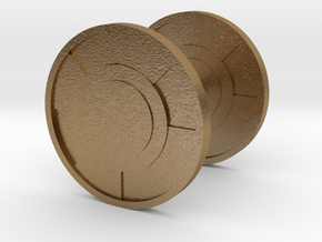 Round Cufflink in Polished Gold Steel