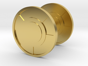 Round Cufflink in Polished Brass