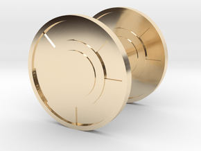 Round Cufflink in 14k Gold Plated Brass