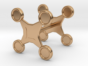 Fidget Spinner Cufflink in Polished Bronze