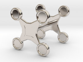 Fidget Spinner Cufflink in Platinum