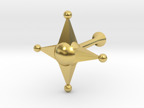 Star Cufflink in Polished Brass