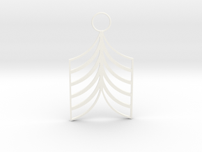 Lined Earring in White Processed Versatile Plastic