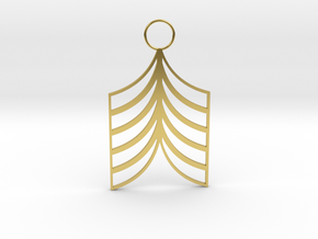 Lined Earring in Polished Brass