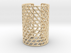Adjustable Mesh Grid Ring: Size 5-7 in 14k Gold Plated Brass