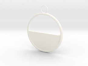 Round Earring in White Processed Versatile Plastic