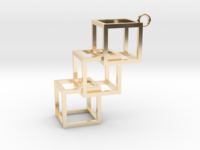 Cube Earring in 14K Yellow Gold