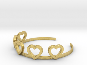 Heart Bracelet in Polished Brass