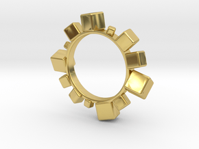 Cube Bracelet in Polished Brass