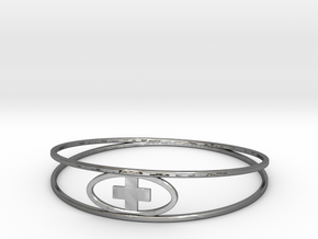 Round Plus Bracelet in Polished Silver