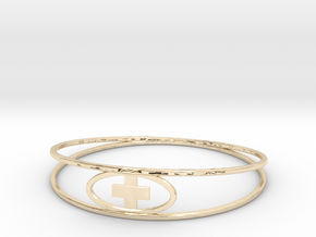 Round Plus Bracelet in 14k Gold Plated Brass