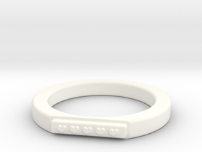 5 Heart Ring in White Processed Versatile Plastic