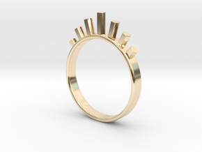 Ring with Hexagons in 14K Yellow Gold