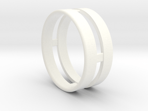 Double Ring in White Processed Versatile Plastic