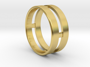 Double Ring in Polished Brass