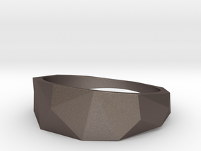 Low Poly Ring in Polished Bronzed-Silver Steel: 9 / 59