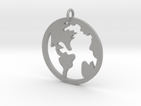 Globe - Necklace Pendant in Aluminum