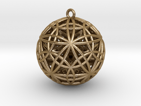 Sphere of Sacred Union Pendant 2"  in Polished Gold Steel