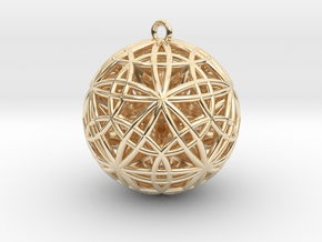 Sphere of Sacred Union Pendant 2"  in 14K Yellow Gold