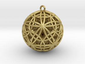 Sphere of Sacred Union Pendant 2"  in Natural Brass