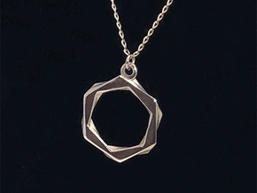 High Class Hexagon Pendant in Polished Silver