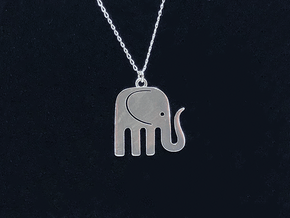 Elegant Elephant Pendant in Natural Silver