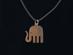 Elegant Elephant Pendant in Natural Brass