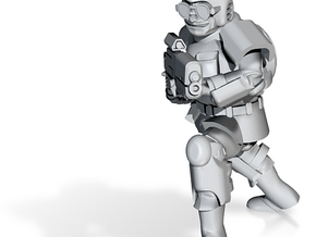 Scrap Armor Soldier with Gun in Tan Fine Detail Plastic