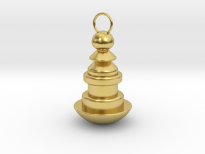 Weird shaped Keychain in Polished Brass
