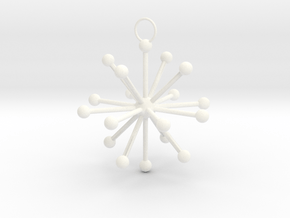 Multiple Dot Star Keychain in White Processed Versatile Plastic