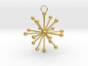 Multiple Dot Star Keychain in Polished Brass