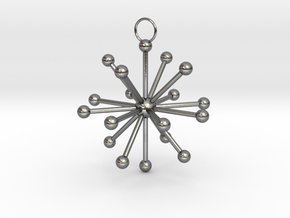Multiple Dot Star Keychain in Polished Silver
