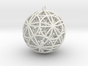 Stellated Rhombicosidodecahedron 2" Pendant in White Natural Versatile Plastic