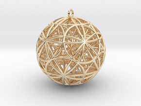 Stellated Rhombicosidodecahedron 2" Pendant in 14k Gold Plated Brass