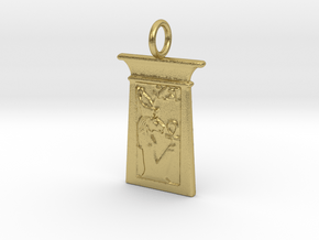 Enshrined Bast-Mut (small) amulet in Natural Brass