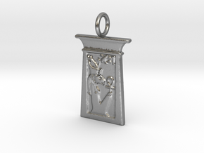 Enshrined Bast-Mut (small) amulet in Natural Silver